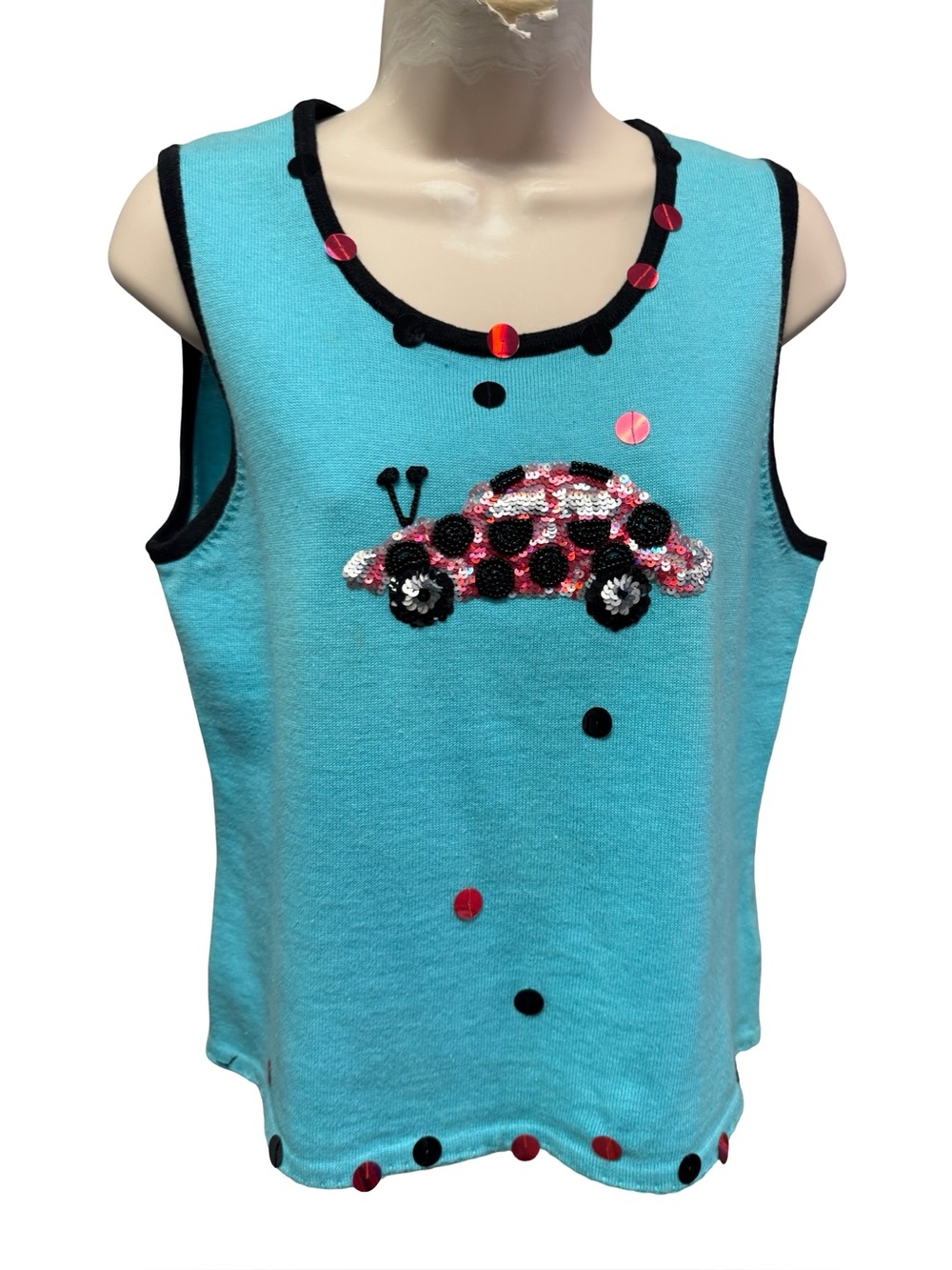 1543 / Michael Simon Event Lady Bug Car Sleeveless Top Women’s Medium